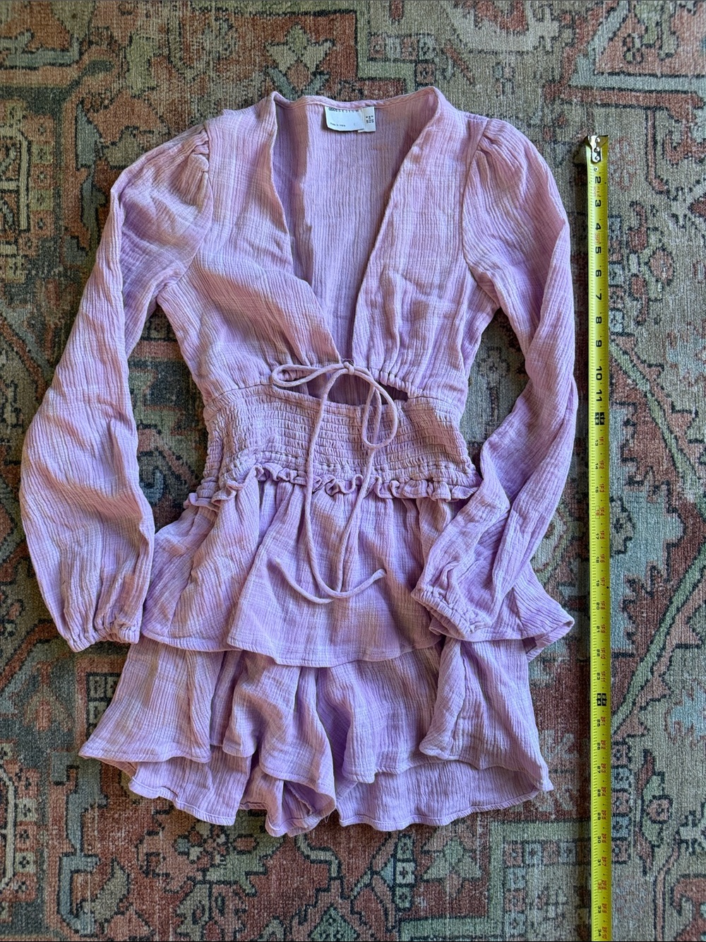 ASOS Lilac Ruffled Long-Sleeve Romper